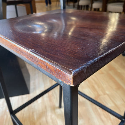 Black Metal Frame Dark Oak Stool C STOOLS