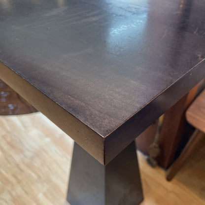 Geometric Black Stand Dark Wood Bar Table C DINING TABLES