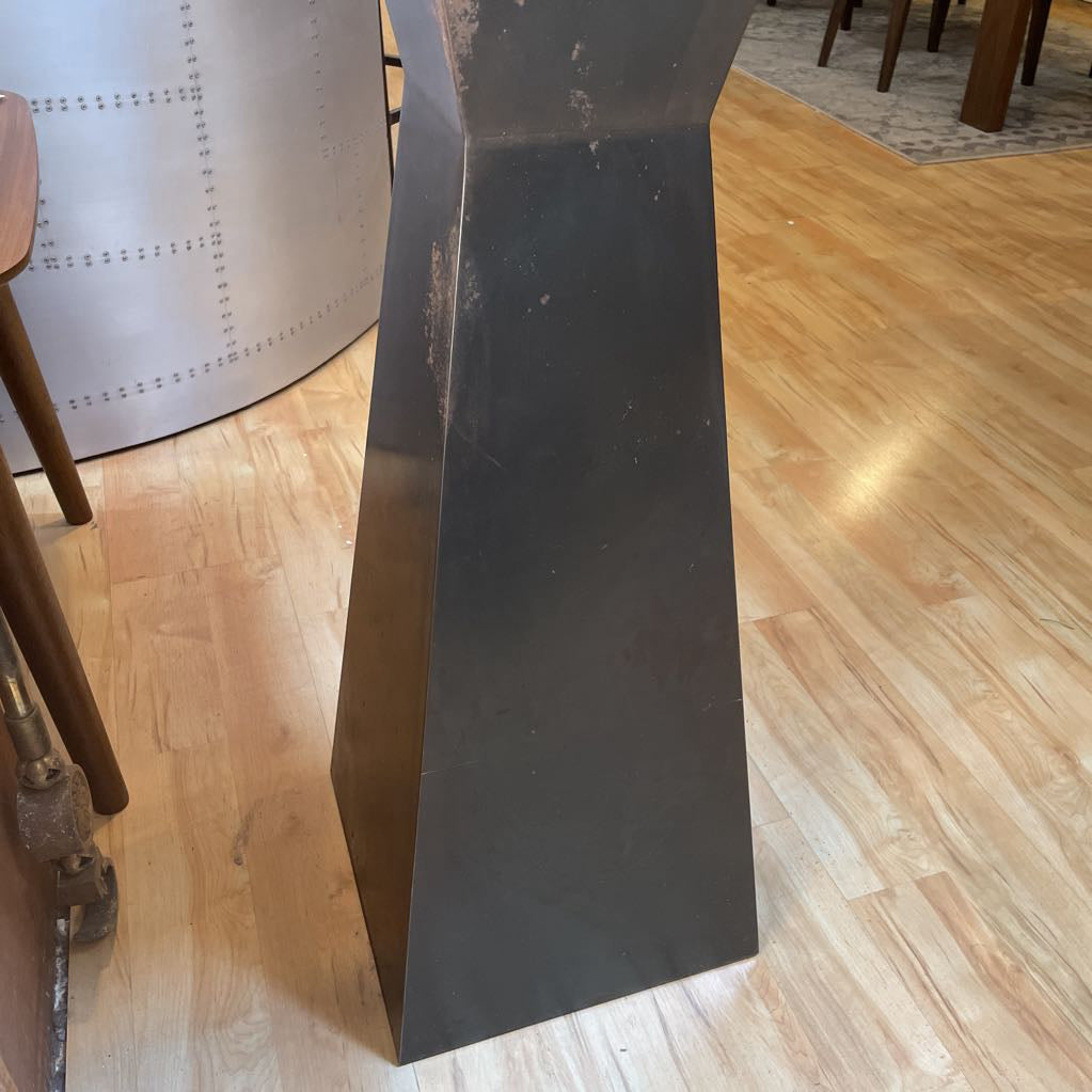 Geometric Black Stand Dark Wood Bar Table C DINING TABLES