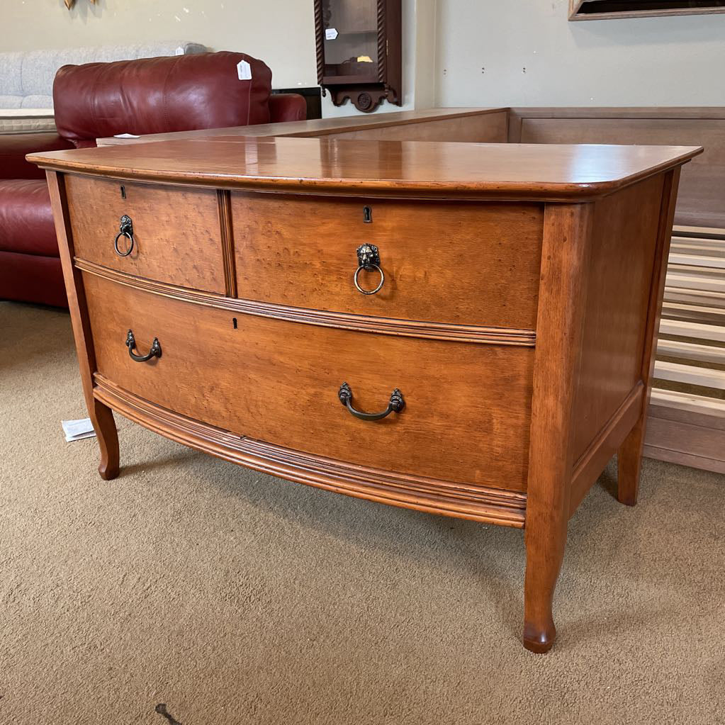 3 Drawer Curved Front Chest w/ Lion Hardware