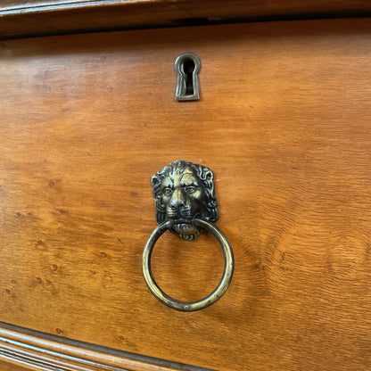 3 Drawer Curved Front Chest w/ Lion Hardware