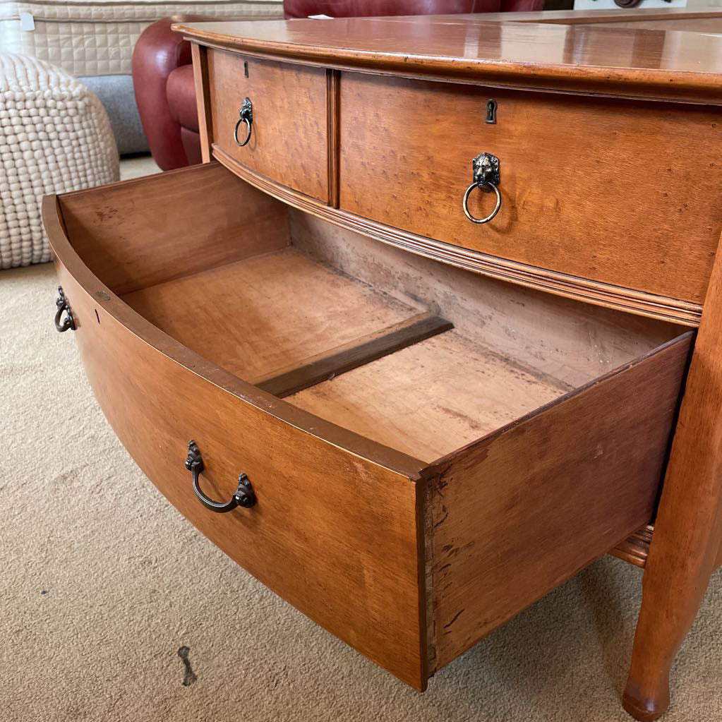 3 Drawer Curved Front Chest w/ Lion Hardware