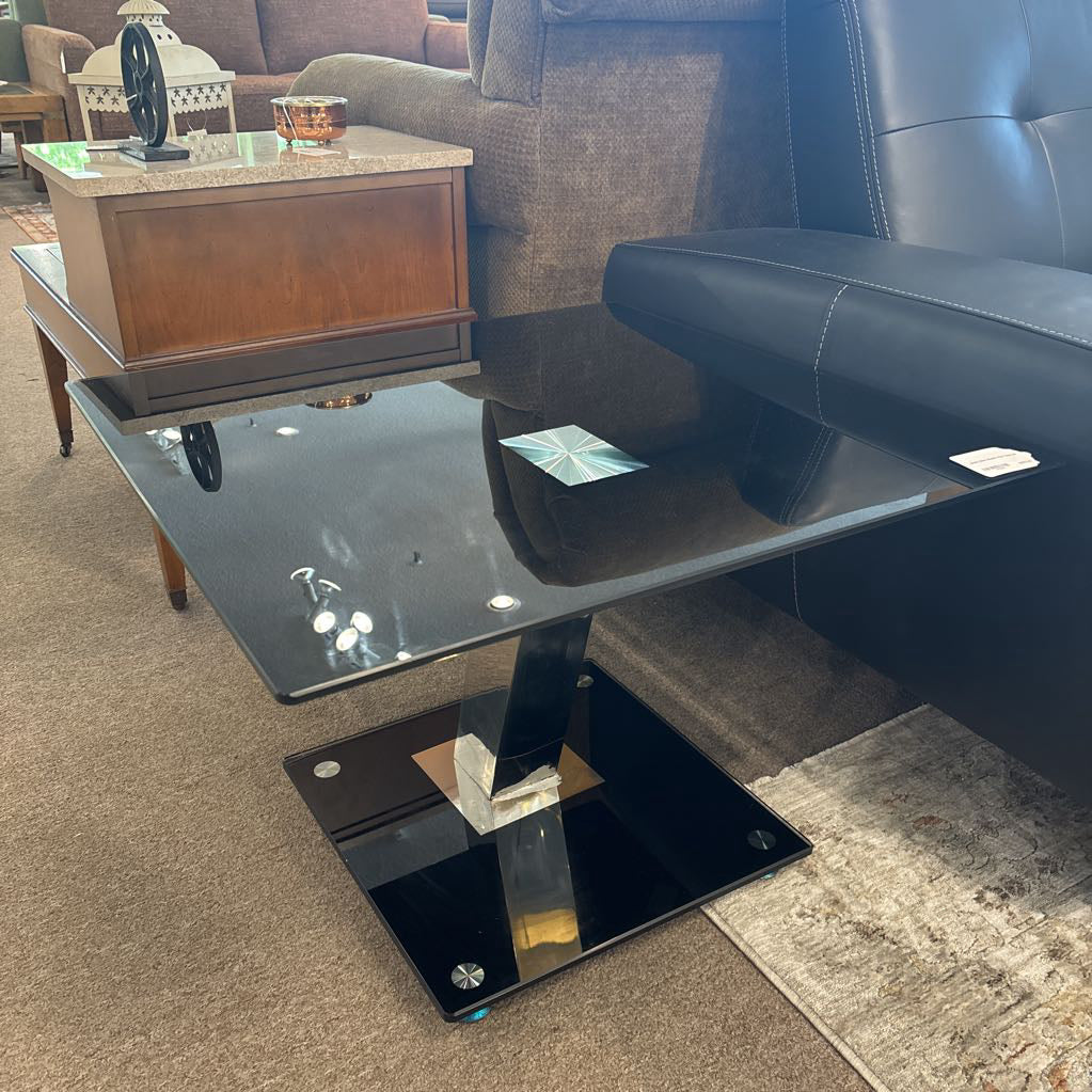 Black Glass Modern Side Table