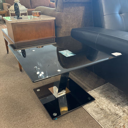 Black Glass Modern Side Table