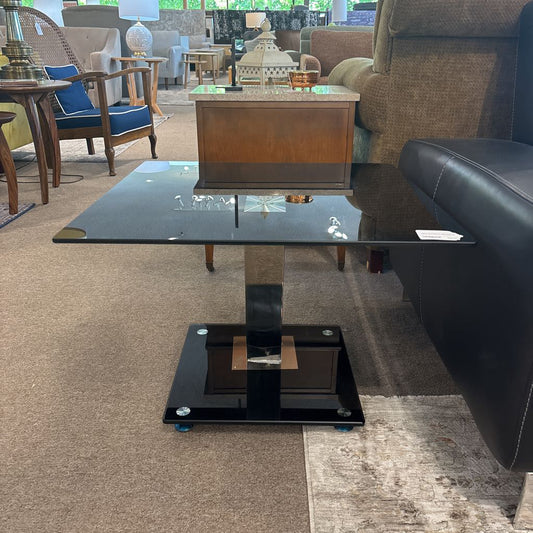 Black Glass Modern Side Table