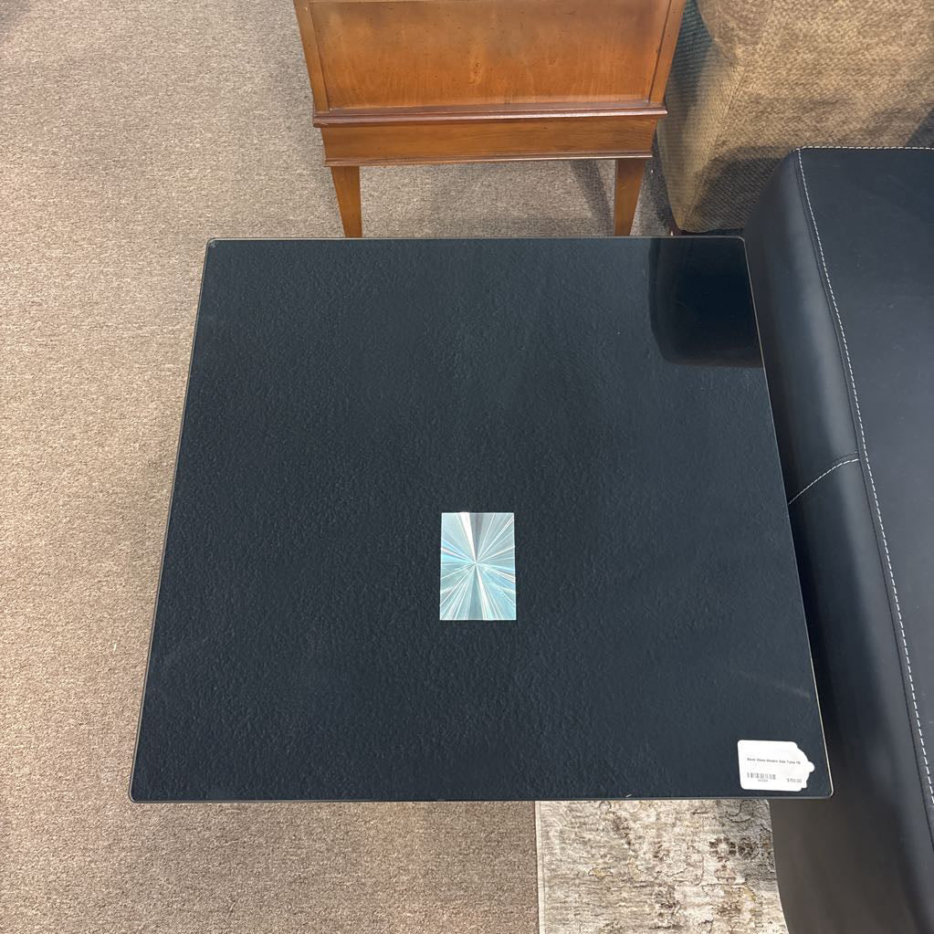 Black Glass Modern Side Table