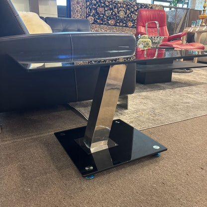 Black Glass Modern Side Table