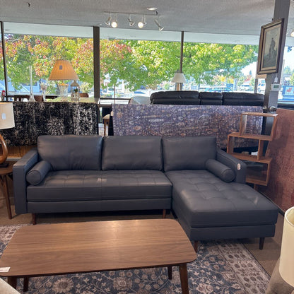 Malmo Steel Leather RAF Chaise Sectional