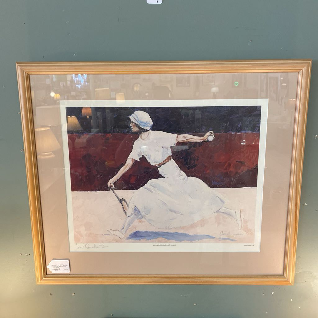 Signed & Numbered GENE AMONDSON 1912 GOLD MEDALIST MADEMLOISELLE BROQUEDIS Framed Print ART