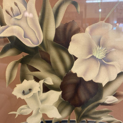 Vintage Floral Still Life #1 w/Pink Frame