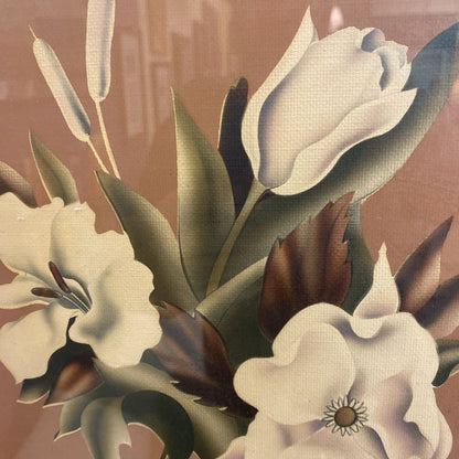 Vintage Floral Still Life #2 w/Pink Frame