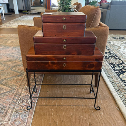 Small Wood Box Storage Stand