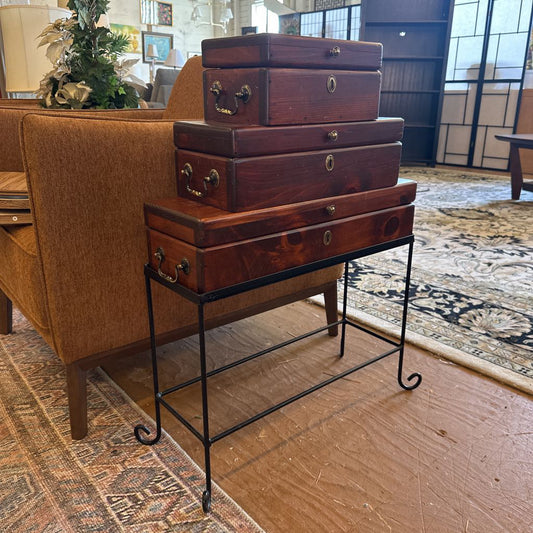 Small Wood Box Storage Stand