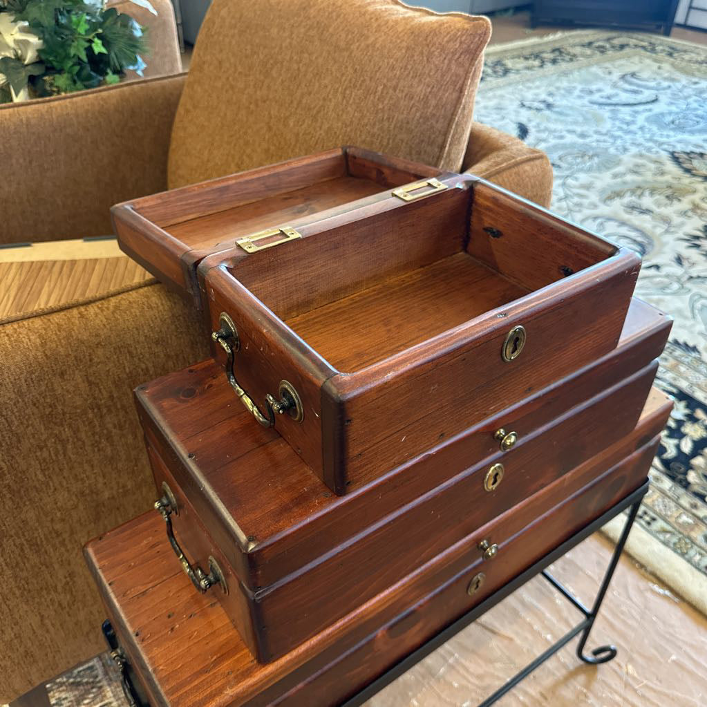 Small Wood Box Storage Stand