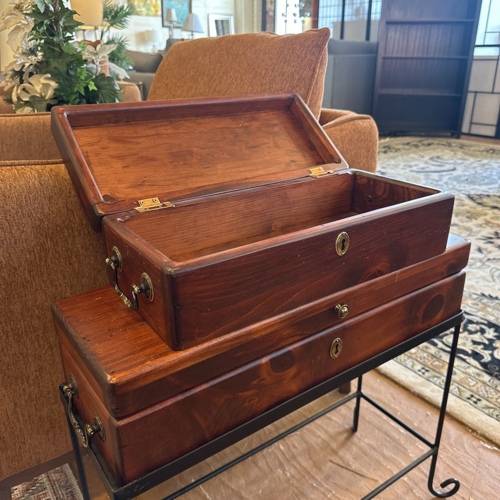 Small Wood Box Storage Stand