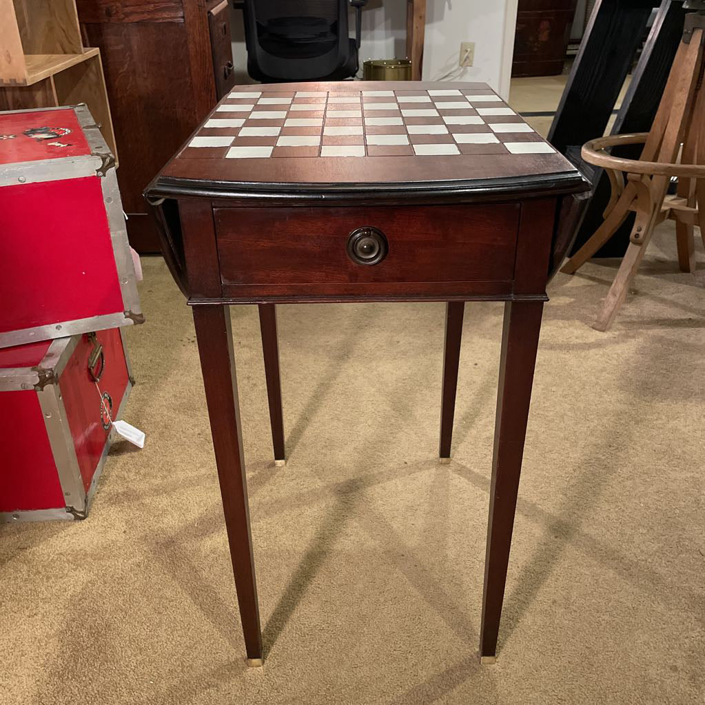 Drop Leaf Checkers Side Table C SIDE TABLES
