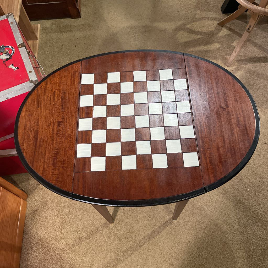 Drop Leaf Checkers Side Table C SIDE TABLES