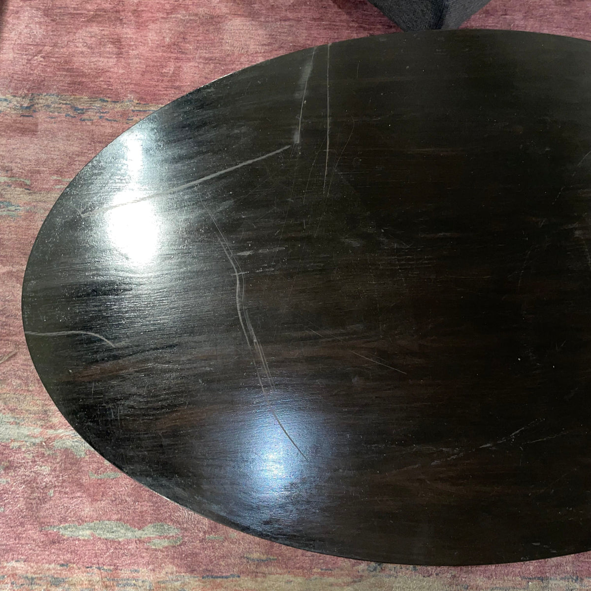 Black Wood Oval 2 Tier Coffee Table C COFFEE TABLES