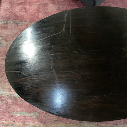 Black Wood Oval 2 Tier Coffee Table C COFFEE TABLES