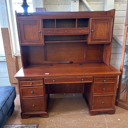 Desk W/ Overhead Storage, Cable Management And Locking Drawers