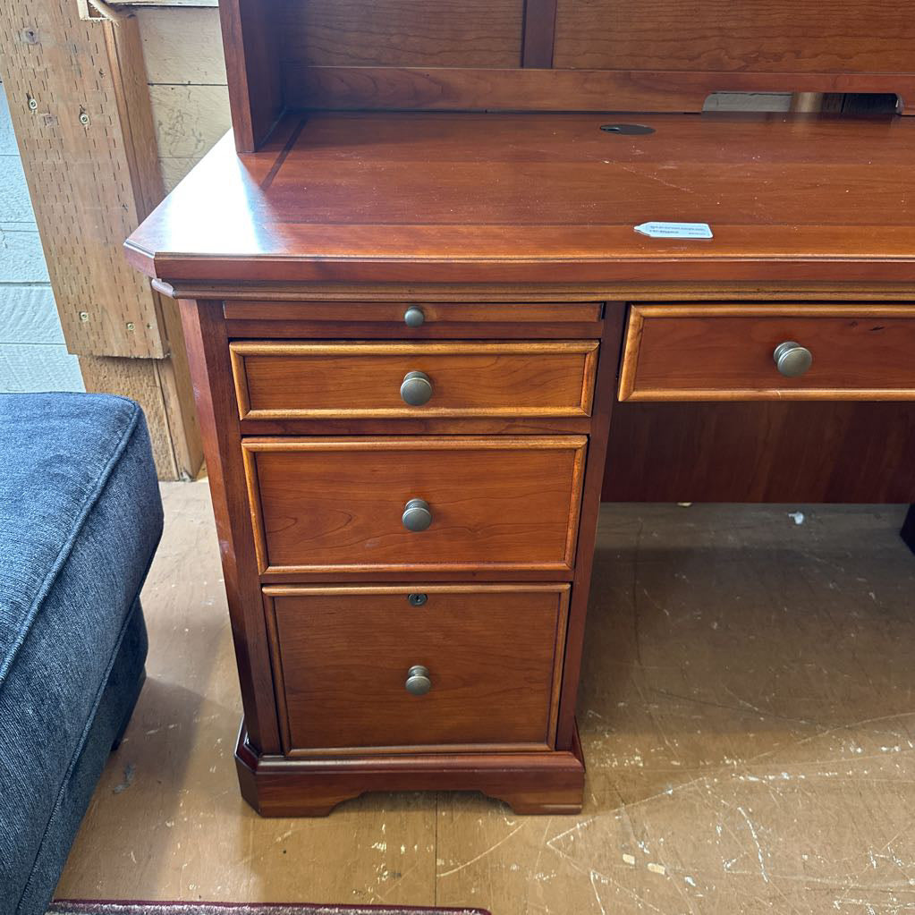 Desk W/ Overhead Storage, Cable Management And Locking Drawers