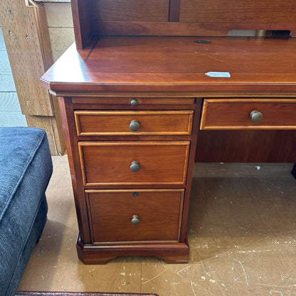 Desk W/ Overhead Storage, Cable Management And Locking Drawers