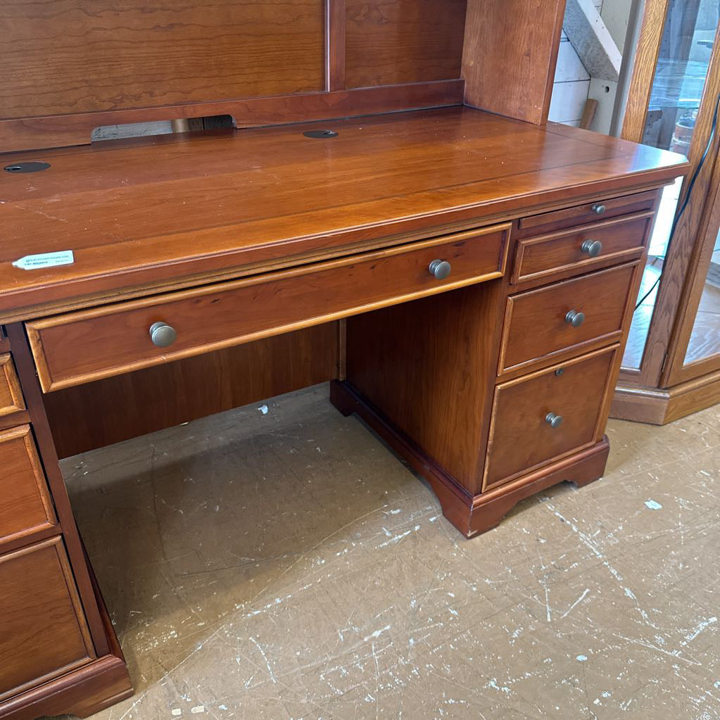 Desk W/ Overhead Storage, Cable Management And Locking Drawers