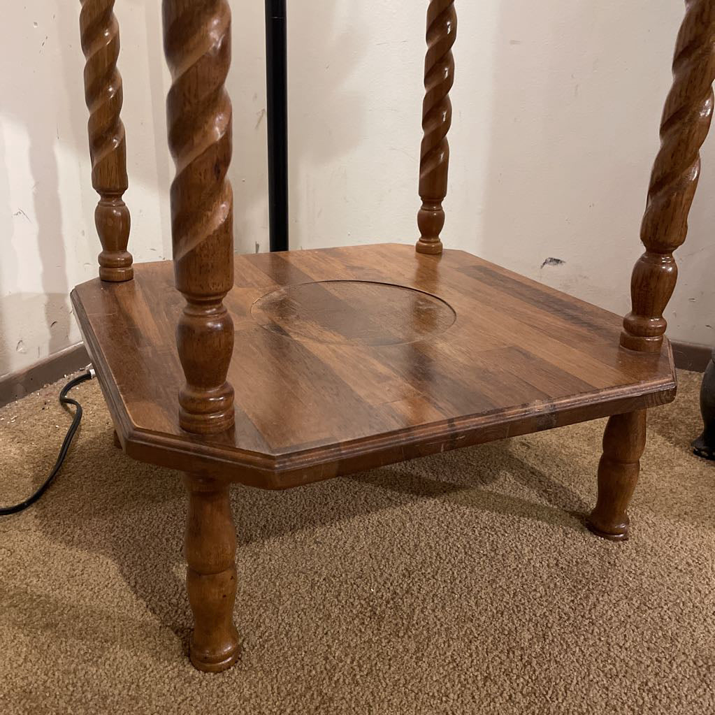 Vintage Victorian Style Wash Stand w/ Barley Twist Legs & Blue Basin