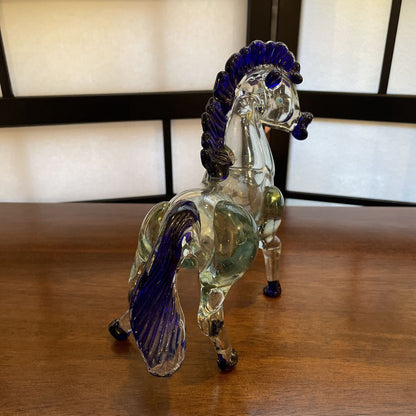 Glass Blue Mane Horse SMALLS