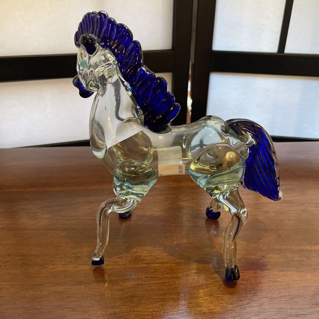 Glass Blue Mane Horse SMALLS