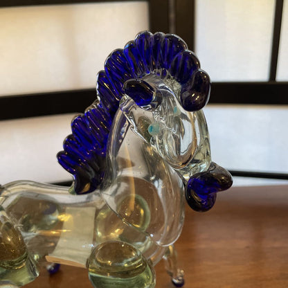 Glass Blue Mane Horse SMALLS