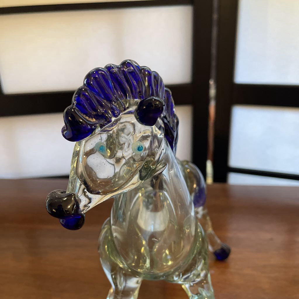 Glass Blue Mane Horse SMALLS