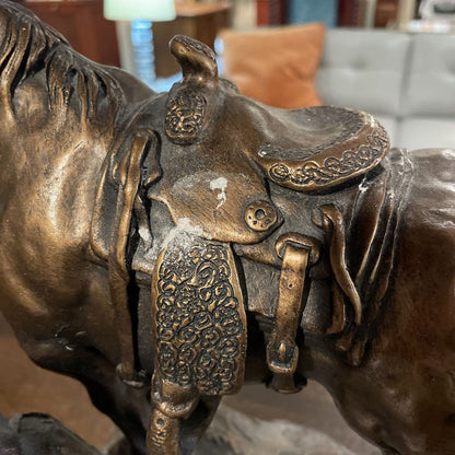 AUSTIN PRODUCTIONS Cowboy & Horse Statue
