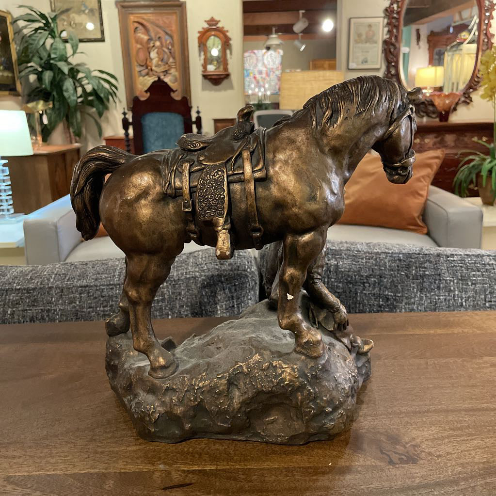 AUSTIN PRODUCTIONS Cowboy & Horse Statue