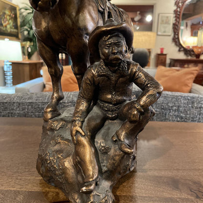 AUSTIN PRODUCTIONS Cowboy & Horse Statue
