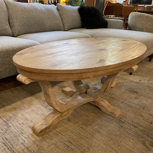 Farmhouse Oval Curved Leg Coffee Table C COFFEE TABLES