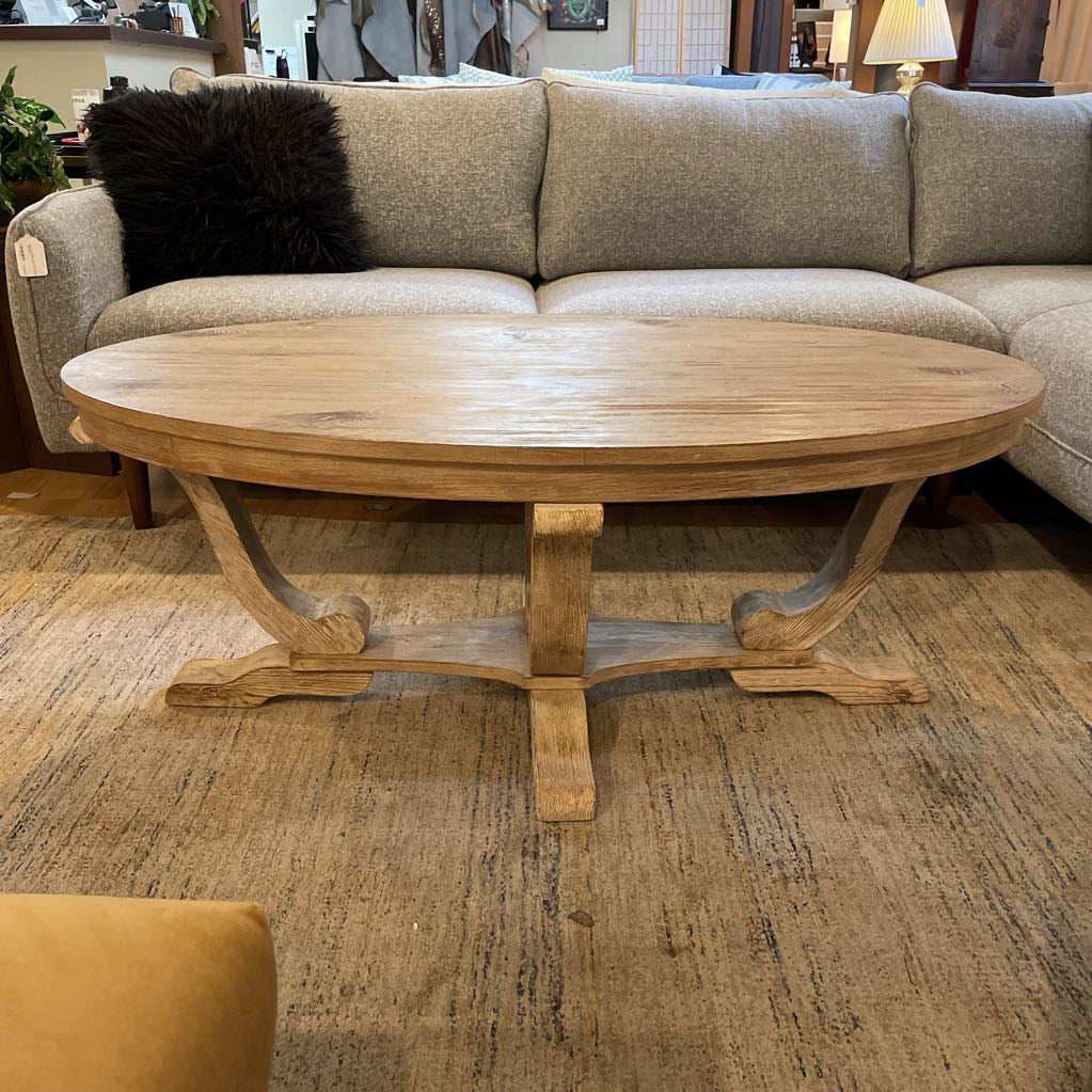 Farmhouse Oval Curved Leg Coffee Table