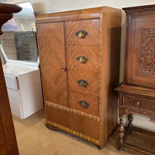 Art Deco 4 Drawer Waterfall Armoire C HIGHBOYS