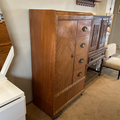 Art Deco 4 Drawer Waterfall Armoire