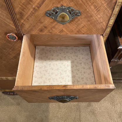 Art Deco 4 Drawer Waterfall Armoire