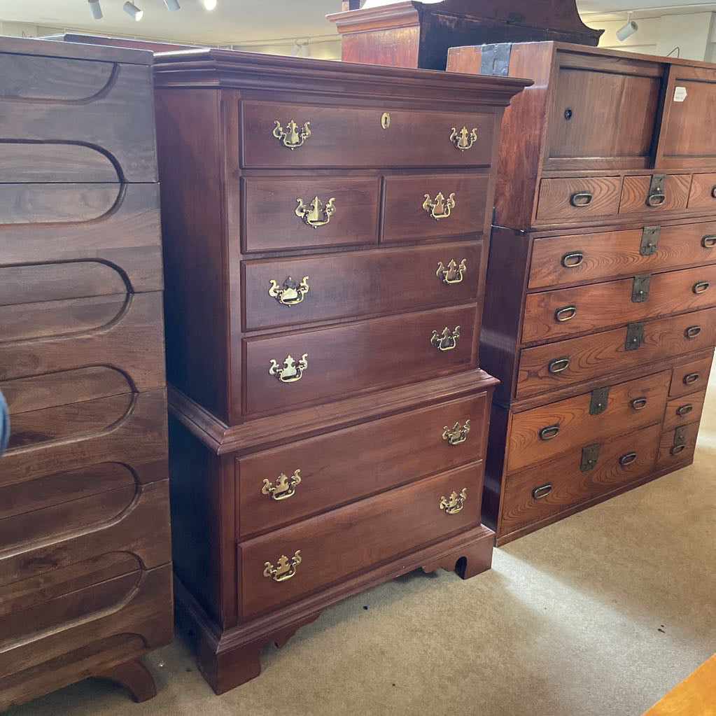 Sumter Cabinet Co. 7 Drawer Highboy Dresser w/ Golden Hardware
