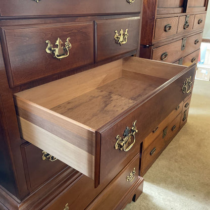 Sumter Cabinet Co. 7 Drawer Highboy Dresser w/ Golden Hardware