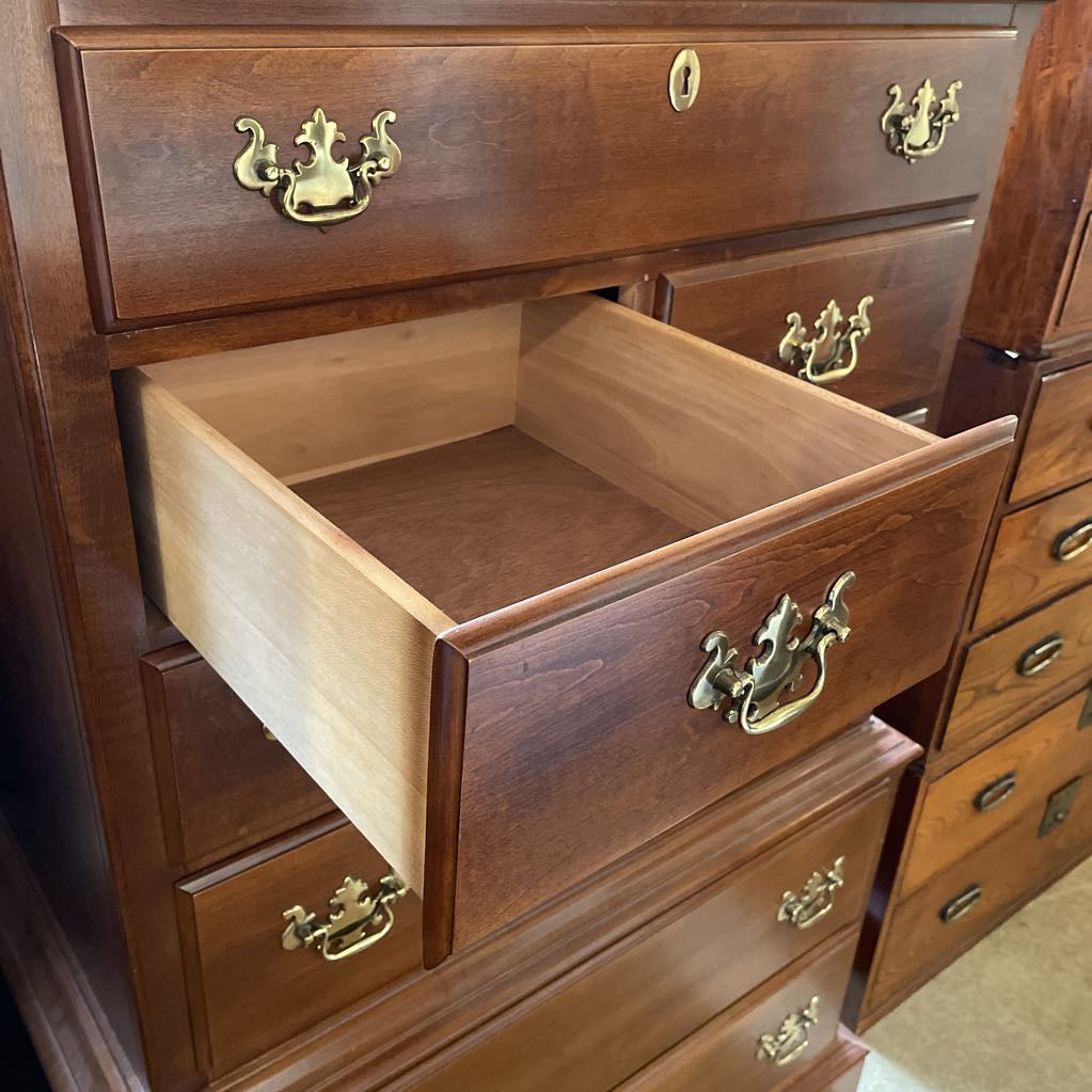 Sumter Cabinet Co. 7 Drawer Highboy Dresser w/ Golden Hardware