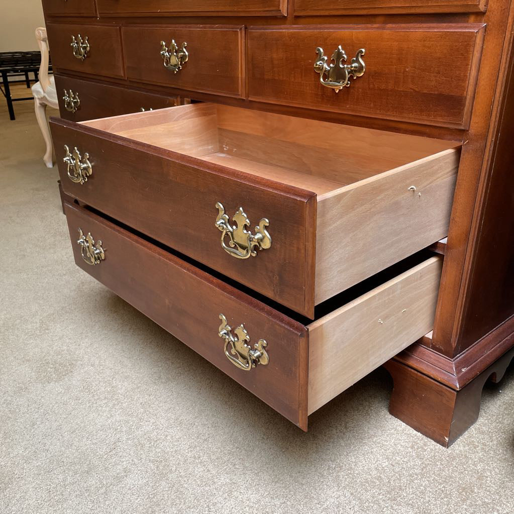 Sumter Cabinet Co. 8 Drawer Lowboy Dresser w/ Tri Fold Mirror