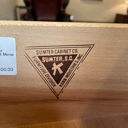 Sumter Cabinet Co. 8 Drawer Lowboy Dresser w/ Tri Fold Mirror