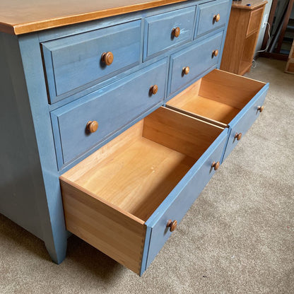 Ethan Allen Rustic Blue Lowboy Dresser