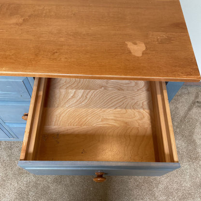 Ethan Allen Rustic Blue Lowboy Dresser
