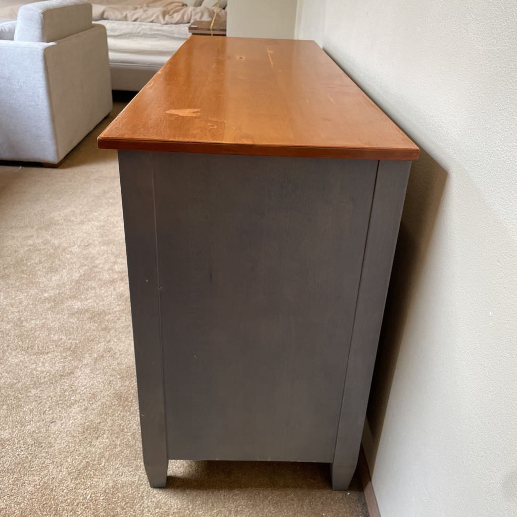 Ethan Allen Rustic Blue Lowboy Dresser