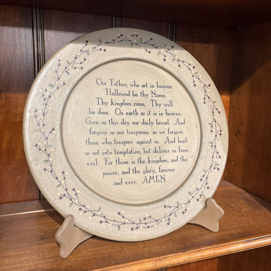 Decorative Lord's Prayer Plate w/ Stand SMALLS