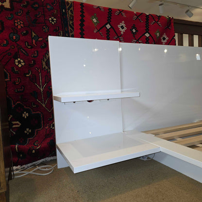 CB2 White Andes Queen Bed Frame w/ Nightstands